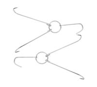 OKUMEYR Lot De 2 À Viande En Acier Inoxydable Pour Rôtir Suspendre Des À Viande Doubles Rotatifs Pour Boucher Et Griller