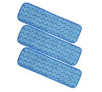 OKUMEYR Lot de 3 Lingettes de Balai en Tissu Synthétique Lavables et Réutilisables, Serpillères Remplaçables pour Vadrouille de Nettoyage du Sol Bleu