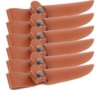OKUMEYR Lot de 6 Protège-lames Universels en Pu, Housses de Protection pour Cutter, Antidérapantes et Résistantes, Accessoires de Sécurité Cuisine, Rangement Pratique des Plusieurs styles