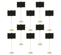 OKUMEYR Mini-tableaux Noirs en Bois Réutilisables Lot de 10 Écriture la Craie avec Support pour Décoration de Mariage et Table de Noël