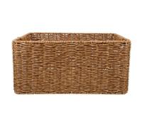 OKUMEYR Panier de Rangement Dimensions 34x26x16 Cm à Grosse Capacité en Imitation Rotin Poignées Doubles , en Pp et Fer , pour Organiser Bureau , la Cuisine ou Chambre
