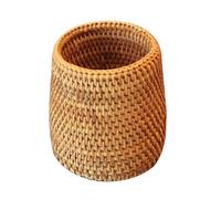 OKUMEYR Panier de Rangement Rotin Tressé Fait Main Pot Multifonction pour Accessoires Thé et Bureau Récipient Créatif Forme de Tour pour Maison et Bureau