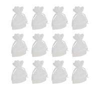 OKUMEYR Pochettes Blanches et Pratiques à Cordon en Fil Bambou Lot de 12 Motif Dentelle, Respirantes pour Rangement Bijoux ou Emballage Fleurs Séchées