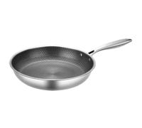 OKUMEYR Poêle à Induction Cuisson Uniforme et Antiadhésive en Acier Inoxydable Structure Nid D'abeille pour Poêle à Œufs et Friture Quotidienne