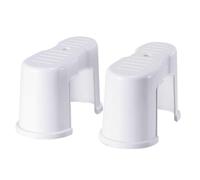 OKUMEYR Repose-pieds de Toilette en Plastique Blanc Lot de 2, Tabouret Épaissi Antidérapant, Accessoire de Salle de Bain pour Aide Accroupie Enfants