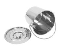 OKUMEYR Seau en Acier Inoxydable 304 Grand Format Ø25 X Hauteur 25 Cm avec Couvercle et Poignée, Bac à Compost la Cuisine, Stockage de Liquides et Aliments