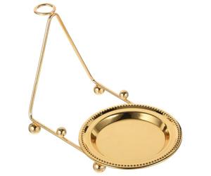 OKUMEYR Support de Rangement pour Tasses à Thé en Fer Doré avec Base et Porte-cuillère, Structure Tripode Cuisine et Fêtes de Thé, Gain de Place