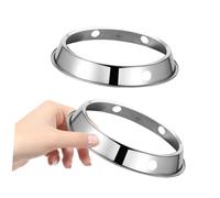 OKUMEYR Support Wok en Acier Inoxydable Moyen, Lot de 2 Supports pour Cuisinière à Gaz, Anneau Stable Anti-dérapant pour Poêle et Ustensiles Cuisine, Accessoires Pratiques pour Wok