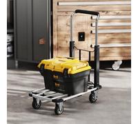 okwish Chariot aluminium avec plateforme et poignée, transporteur avec plateforme extensible, noir
