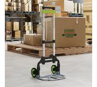 okwish Diable réglable avec 2 roues en plastique, chariot avec poignée télescopique, vert