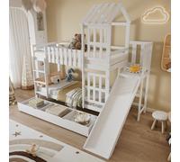 OKWISH Lit Superposé 140x200 cm – Design Maison – Sans Matelas – Blanc
