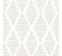 Okydoky 8202-6.DE Papier peint à rayures moderne à décoller et à coller, papier de contact beige et blanc, 44 cmx600 cm, papier peint géométrique, papier peint décoratif amovible en vinyle, 8202-6.DE