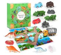 OKYUK Calendrier de l'avent 2026, calendrier de l'avent enfant, calendrier enfant de Noël pour enfants, transporteur de dinosaures, mini dinosaures, pour enfants à