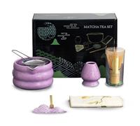 OKYUK Matcha Kit, Matcha Set Premium 7 Pièces, Kit Matcha avec Bol à Matcha,fouet matcha, Parfait pour les Amateurs de Matcha (Violet)