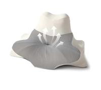 OKYUK Oreiller Ergonomique Cervical, 4 en 1 Oreiller Memoire Forme avec Conception Innovante à 2 Zones pour Dormir sur Le côté, Le Dos et Le Ventre (Épissure Grise et Blanche)
