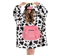 OLAOLA Sweat à Capuche Couverture Surdimensionnée pour Adultes, Pull Plaid à Capuche en Polaire Sherpa avec Manches et Poches, Sweat Plaid Doux et Chaud pour Femme Homme