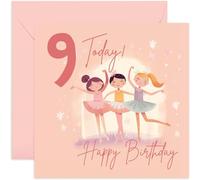 Old English Co. Carte d'anniversaire pour fille - 9 ans - 9 ans - Jolie carte d'anniversaire sur le thème de la princesse ballerine pour fille, nièce, petite-fille, filleule
