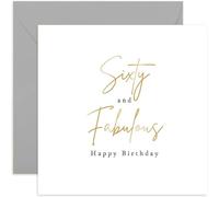 Old English Co. Carte d'anniversaire Sixty and Fabulous pour une amie - Carte d'anniversaire spéciale pour elle - Carte d'anniversaire spéciale pour elle - Maman, tante, sœur, cousine, amie, meilleure