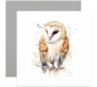 Old English Co. Carte de vœux aquarelle chouette effraie pour anniversaire - Jolie carte d'anniversaire pour maman, grand-mère, elle - Carte d'art de la faune pour penser à vous, merci, juste parce |