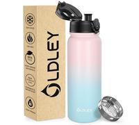 OLDLEY Bouteille d'eau Acier Inoxydable 600ml Bouteille Isotherme à Double Paroi pour Garder les Boissons Chaudes et Froides Sans BPA Bouteille d'eau Isolée Métal pour Sport Travail(Rose Bleu)