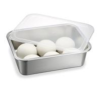 OLegei Boîte de pâtes à pizza en acier inox avec couvercle 36x27x10cm | Boîte de fermentation pour pizza, levain, gâteaux, pain, fruits, salades, viande, plateau à pâte polyvalent pour les fêtes