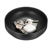 OLegei Bol à clés rond en acier inox pour entrée, plateau de 18cm, noir | petit porte-clés pour table, bol de rangement pour portefeuille, écouteurs et clés de voiture
