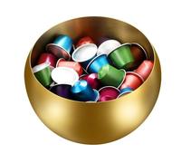 OLegei Bol porte-capsules de café - Panier de rangement pour dosettes de café - Panier de rangement en acier inoxydable pour K-Cup, Vertuo, Original Line, édulcorant - 15 cm de hauteur