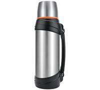 Olerd Bouteille isotherme de 2.5 l, en acier inoxydable, bouteille d'eau de camping, 24 h chaud et froid, bouteille isotherme sans BPA avec 2 gobelets, extérieur, randonnée (argent)