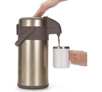 Olerd Carafe à pompe Thermos 4,0 litres Acier inoxydable Carafe à café à double paroi