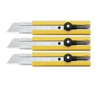 Olfa Lot De 3 Cutters H-1 Lame 25mm Blocage Par Molette