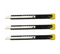 Olfa Lot De 3 Cutters Model S Acier Lame Ab 9mm Noir Jaune