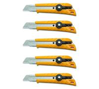 Olfa Lot De 5 Cutters Multi-Usage L1 Corps Abs 100% Recyclé, Lame 18mm, Blocage Par Molette
