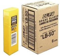 OLFA Lot de 6 Etuis Plastique LB-50 de 50 Lames de Cutter 18 mm