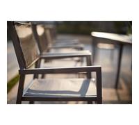 Olhao - Console Extensible Aluminium + 6 Chaises Gris