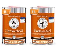 OLI-NATURA Huile-cire dure, certifiée ami des allergiques et pour contact alimentaire, 1L, incolore -naturel (Lot de 2)