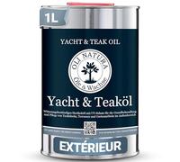 OLI-NATURA Huile de bois Yacht & Teck - Huiles pour l'intérieur et l'extérieur - Avec protection UV, intempéries et grisaillement - 1 litre, naturel