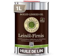 OLI-NATURA Vernis à l’huile de lin, protection du bois biologique, certifié contact alimentaire, 1L, incolore - naturel