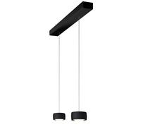 Oligo Grace Suspension 2 flammes avec réglage en hauteur caché Pendelleuchte, noir mat, pendules noir mat
