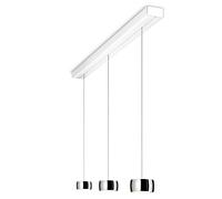 Oligo Grace Suspension 3 flammes avec réglage en hauteur caché Pendelleuchte, blanc mat, pendules chrome