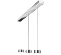 Oligo Grace Suspension 3 flammes avec réglage en hauteur caché Pendelleuchte, chrome, pendules aluminium brossé