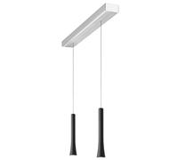 Oligo Rio HA Casambi 2 lampes Pendelleuchte, aluminium brossé, pendules noir mat