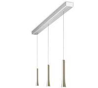 Oligo Rio HA Casambi 3 lampes Pendelleuchte, aluminium brossé, pendules Pearl Silver