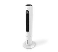 Olimpia Splendid 99312 Peler Tower Rafraîchisseur ioniseur à tour avec base oscillante, minuteur et bidon 3,5 litres, 300 m3/h, 65 W, Blanc