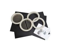 Olimpia Splendid Kit d'installation Unico B0984, Paire de Grilles Rabattables de 200 mm, Brides Internes, Gabarit 1:1, Feuilles de Pvc et Accessoires pour Montage Mural
