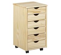 OLIVER - Caisson 6 Tiroirs Bois Massif Naturel