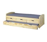 AltoBuy Oliver - Lit Gigogne 90x200cm + 3 Tiroirs Bois Massif