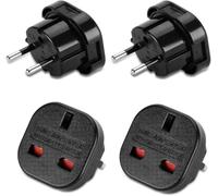 Olivera 2X Adaptateur Voyage Prise Anglaise vers France, Aadaptateur UK vers FR, Adaptateur de Voyage UK Type G vers Type C pour l'Allemagne, l'Irlande, Les Pays-Bas, la Pologne, la Suède.