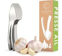 Oliver's Kitchen ® Presse Ail Premium - Hachoir et Broyeur Super Facile à Utiliser et à Nettoyer - Écrase l'Ail et le Gingembre sans Effort (pas besoin d'éplucher) - Solide et Durable à Vie