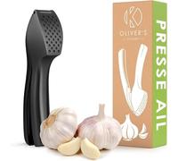 Oliver's Kitchen ® Presse Ail Premium - Hachoir et Broyeur Super Facile à Utiliser et à Nettoyer - Écrase l'Ail et le Gingembre sans Effort (pas besoin d'éplucher) - Solide et Durable à Vie