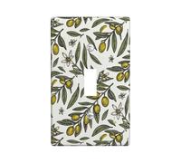 Olives Plaque murale décorative en plastique pour interrupteur, feuilles naturelles botaniques, fleurs vertes printanières, taille standard pour maison, salon, chambre à coucher, salle de bain (simple